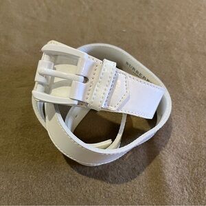 Burberry White Patent Leather Belt Womens 1